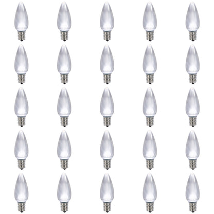 Vickerman C9 Satin LED Cool White Bulb with Nickel Base  130V .45 watts 5 diodes 25Pcs/Poly bag UL and CSA Approved package of 25