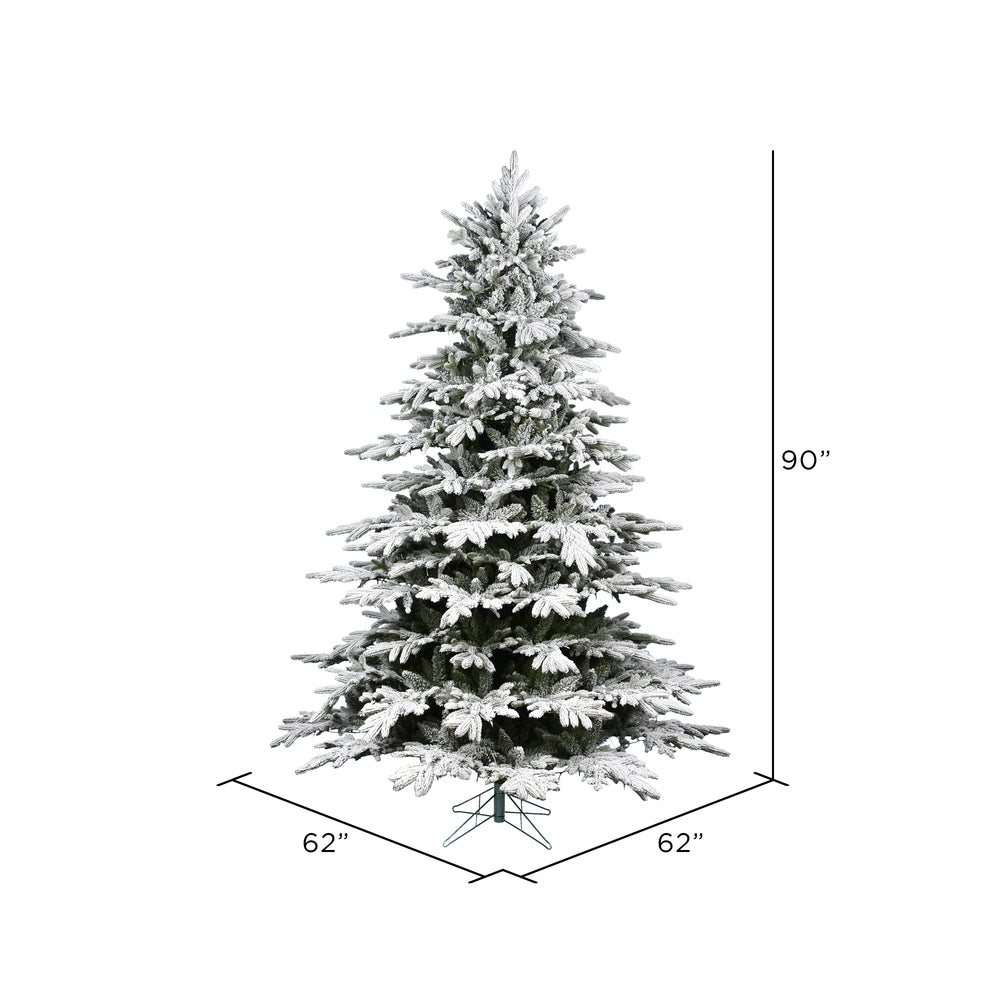 Vickerman 7.5' x 62" Unlit Flocked Kamas Fraser Artificial Christmas Tree