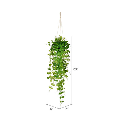 Vickerman 29" Artificial Green Mini Leaf Ivy in Hanging Pot.