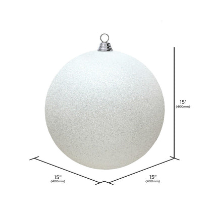 Vickerman 15.75" White Glitter Ball Ornament