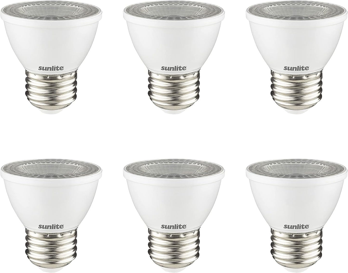 Sunlite LED PAR16 Dimmable, Short Neck Recessed Spotlight Light Bulb, 7-Watt, (50W Halogen Replacement) 500 Lumens, Medium E26 Base, ETL Listed, 6 Count, 4000K Cool White