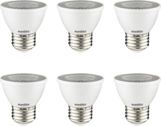 Sunlite LED PAR16 Dimmable, Short Neck Recessed Spotlight Light Bulb, 7-Watt, (50W Halogen Replacement) 500 Lumens, Medium E26 Base, ETL Listed, 6 Count, 4000K Cool White