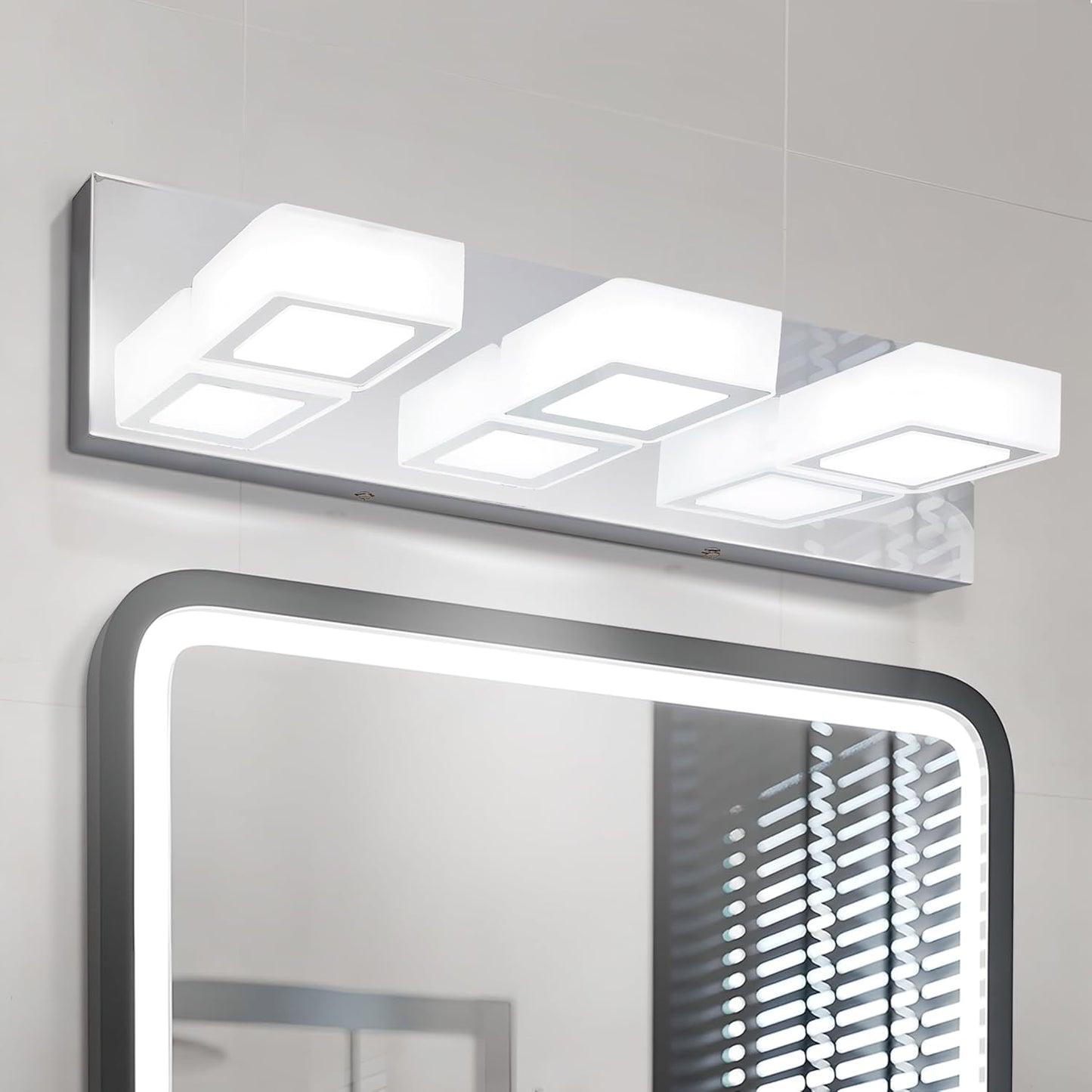 ASD Lighting LED Vanity 3-light 15W 120V with rotatable heads CCT Selectable 2700/3000/4000/5000/6000K Dimmable Chrome ETL