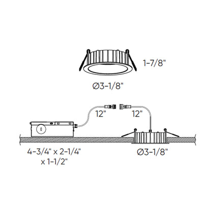 Dals Lighting Notch 2"-4" LED Deep Regressed Downlight - 5CCT Selectable 120-347V