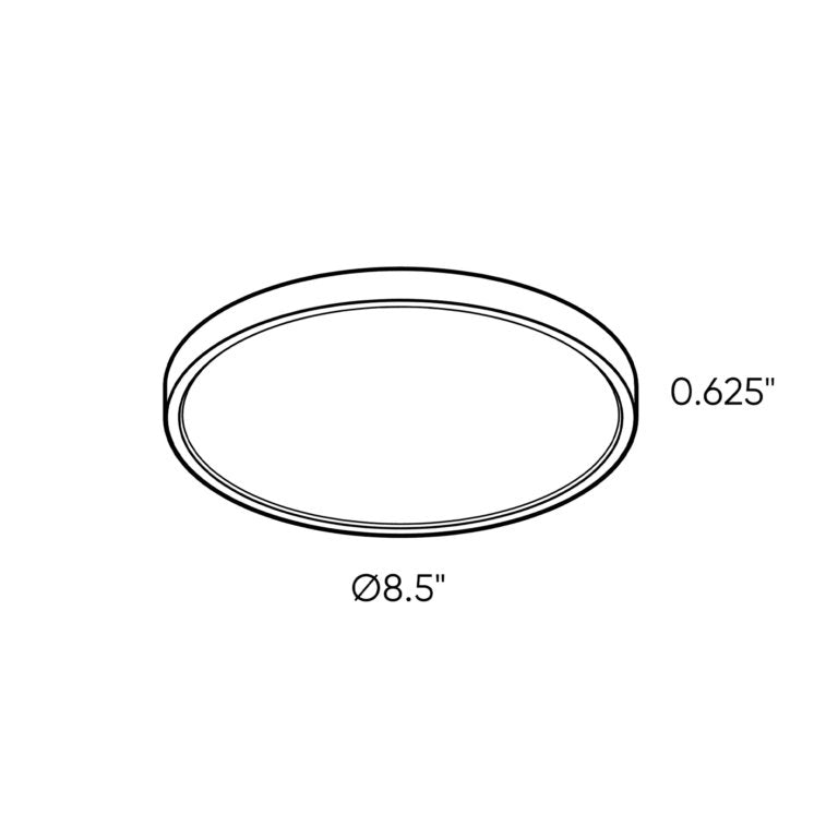 DALS Lighting Ultra Slim LED Ceiling Flush Mount, 3000K, 120V, White Finish