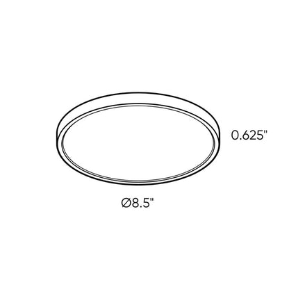 DALS Lighting Ultra Slim LED Ceiling Flush Mount, 3000K, 120V, White Finish