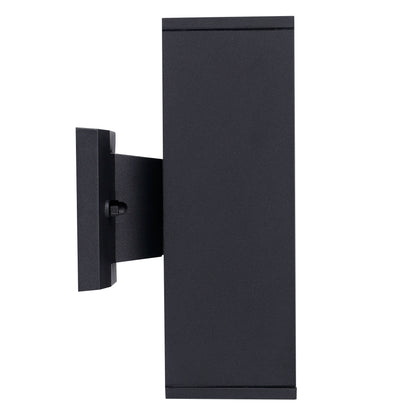 ASD Lighting BULB Square Outdoor Wall Cylinder, Up and Downlight Fixture, 120V, 40W Max, 11.81", 50°, Black Finish