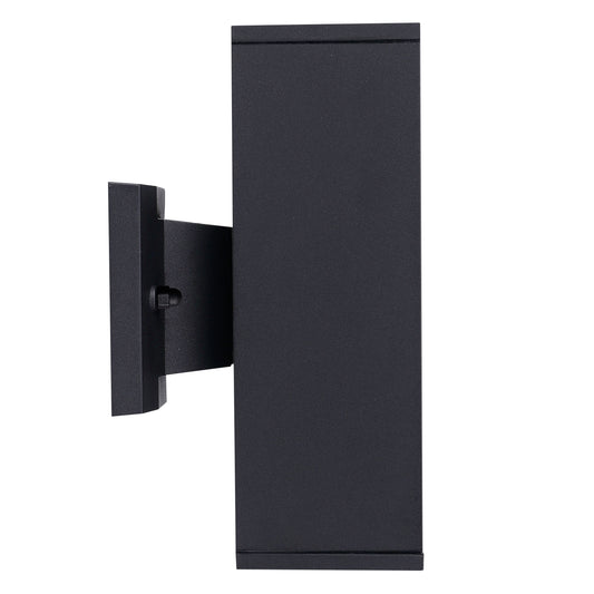 ASD Lighting BULB Square Outdoor Wall Cylinder, Up and Downlight Fixture, 120V, 40W Max, 11.81", 50°, Black Finish