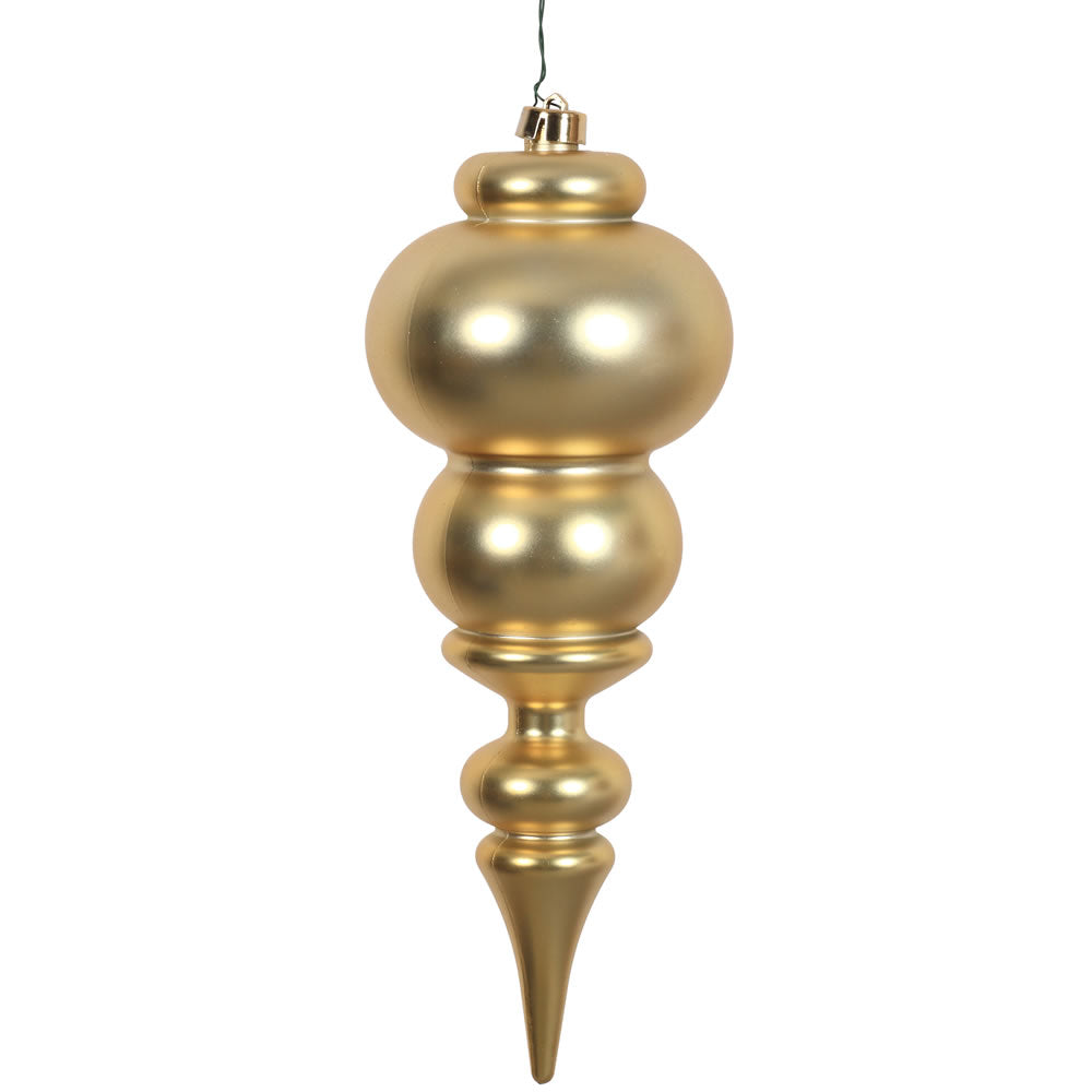 Vickerman 14" Gold Matte Finial Ornament