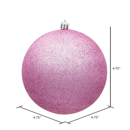 Vickerman 4.75" Pink Glitter Ball Ornament 4 per Bag