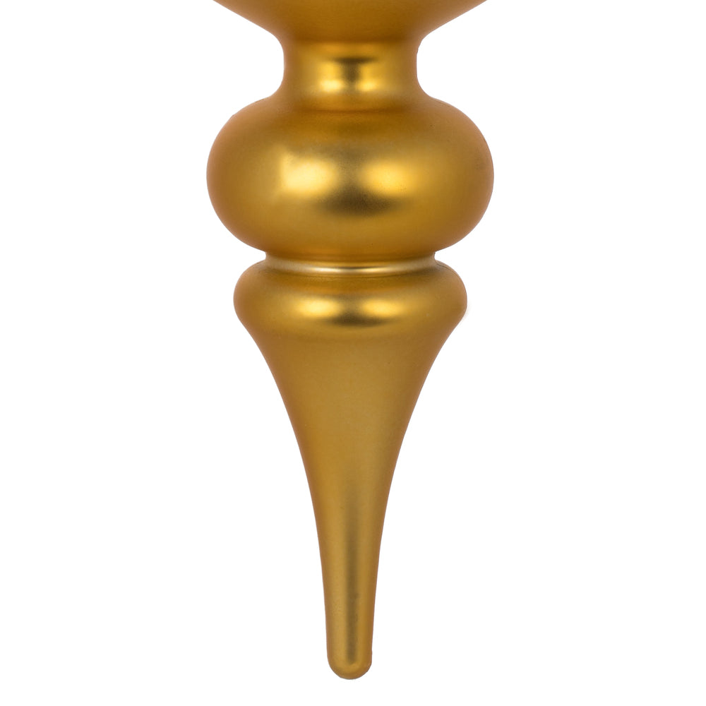 Vickerman 14" Honey Gold Matte Plastic Finial UV Resistant with Drilled Neck and Cap Secured with Green Floral Wire
