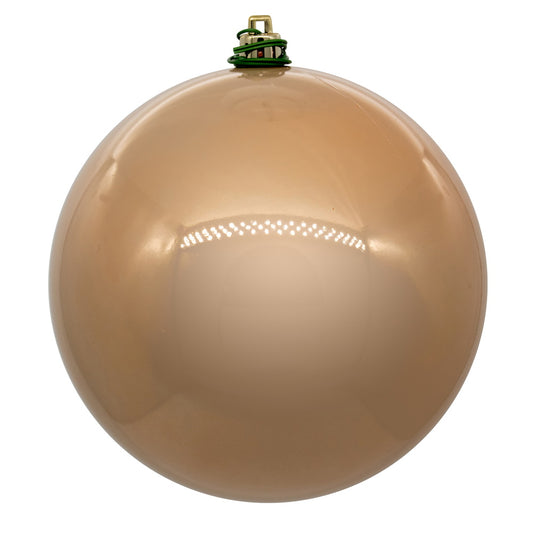 Vickerman 6" Café Latte Pearl UV Drilled Ball Ornament 4 per bag.