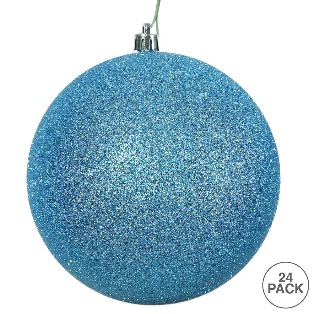 Vickerman 2.4" Turquoise Glitter Ball Ornament 24 per Bag