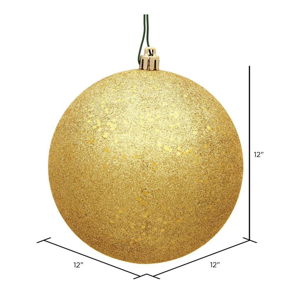 Vickerman 12" Honey Gold Sequin Ball Ornament