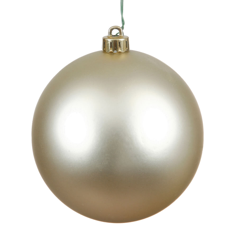 Vickerman 4" Champagne Matte Ball Ornament 6 per Bag