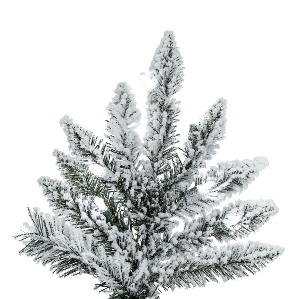 Vickerman 7.5' Flocked Utica Fir Artificial Christmas Tree Pure White LED Lights