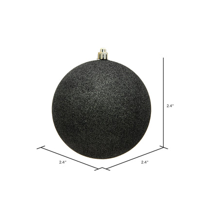 Vickerman 2.4" Gunmetal Glitter Ball Ornament 24 per Bag