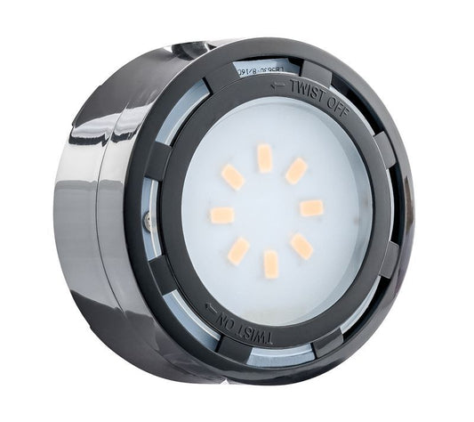 Westgate 3 LED Puck Ltg 12W (24LED Chips), 825 Lumens, Plastic, 120V, 2 5/8"X1 13/16", Black, SurFace Or R..., Undercabinet Lighting, 3 X 4W, 3 X 275 Lumens, 3000K