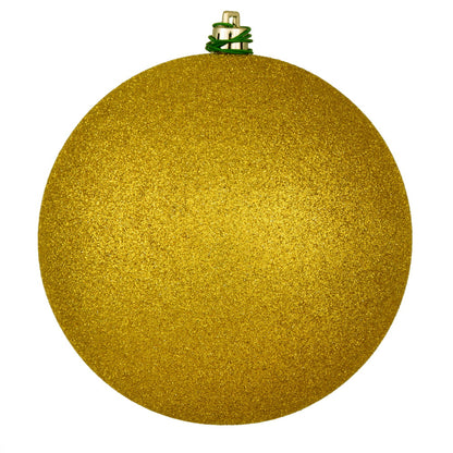 Vickerman 6" Medallion Gold Glitter Ball Ornament 4 per Bag