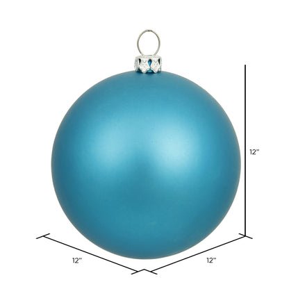 Vickerman 12" Turquoise Matte Ball Ornament