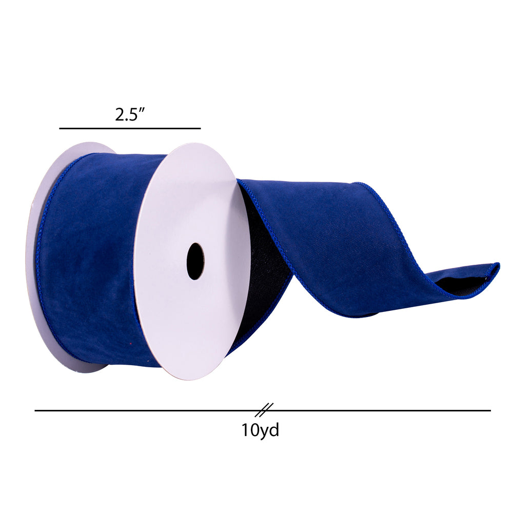Vickerman 2.5" x 10 Yards Blue Faux Suede Ribbon
