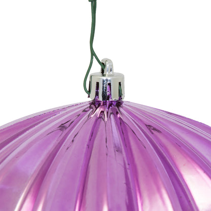 Vickerman 5.7" Orchid Shiny Onion Christmas Ornament UV Treated with Drilled and Wired Cap 3 per bag