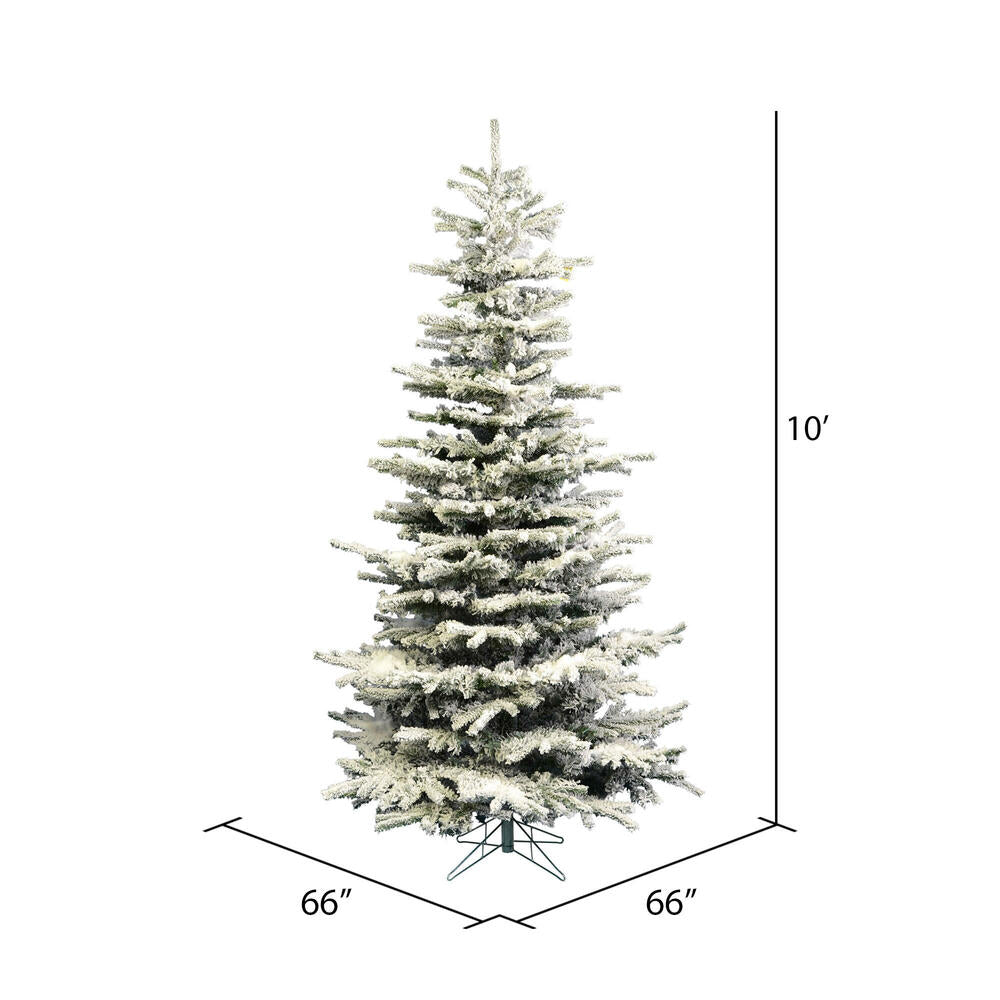 Vickerman 10' Flocked Sierra Fir Slim Artificial Christmas Tree Unlit