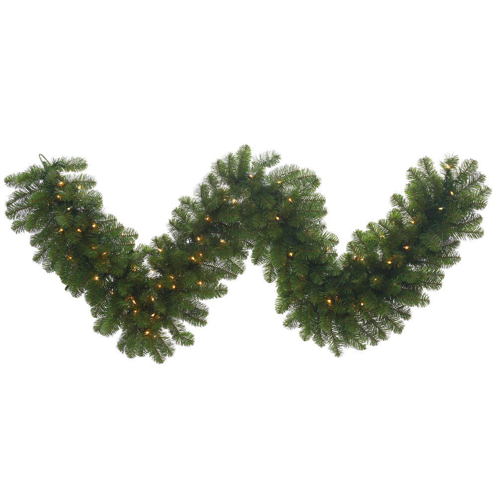 Vickerman 9' Grand Teton Artificial Christmas Garland Clear Dura-lit Incandescent Mini Lights