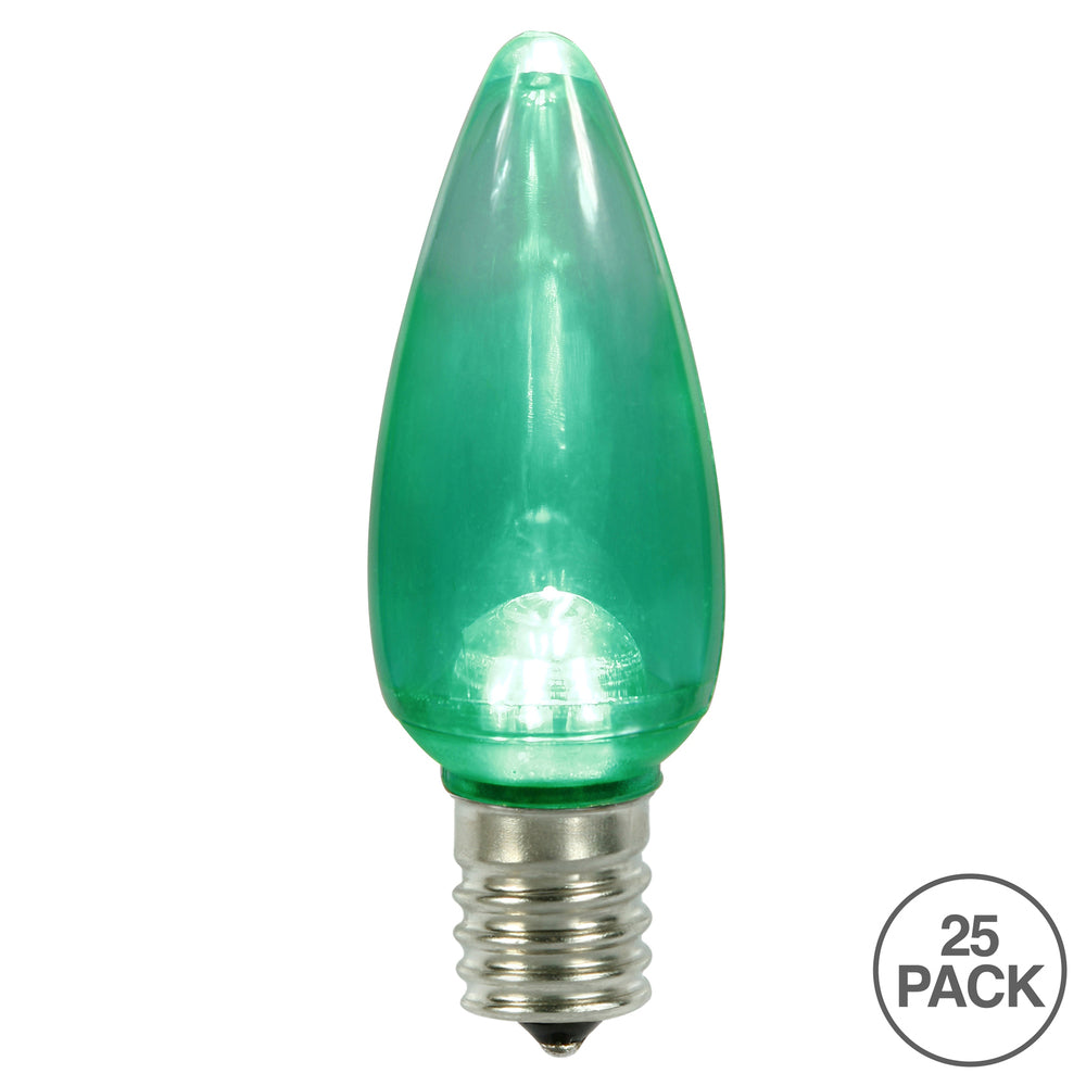 Vickerman C9 Transparent Plastic LED Green Dimmable Bulb bag of 25