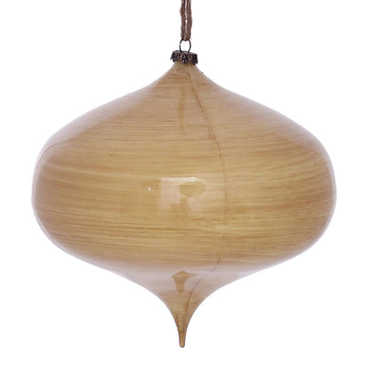 Vickerman 6" Tan Wood Grain Onion Christmas Ornament Pack of 2