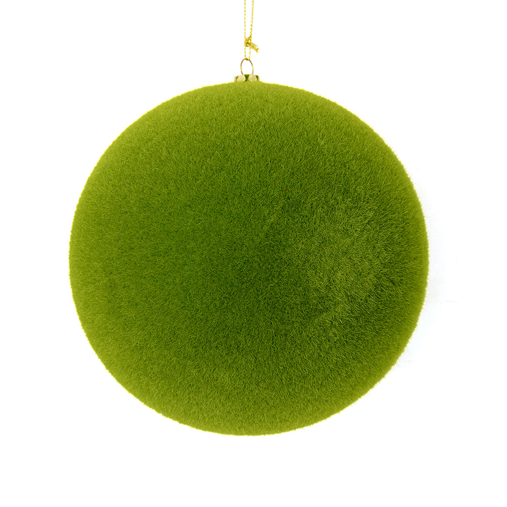 Vickerman 5" Moss Green Flocked Ball Ornament 4 per bag