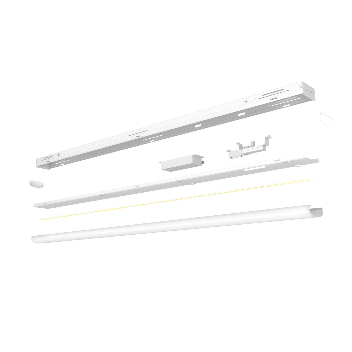 ASD Lighting LED Stairwell Fixture with Q-base 4feet Power Adjustable 25/30/40W 120-277V CCT Selectable 3500/4000/5000K Dimmable White UL DLC Premium