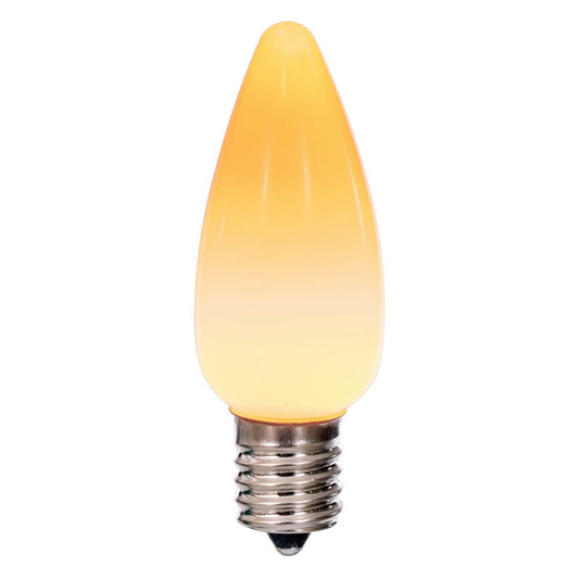 Vickerman C9 Ceramic LED Orange Bulb  Nickel Base 120V .6 Watts  5 diodes 25 Bulbs per Pack