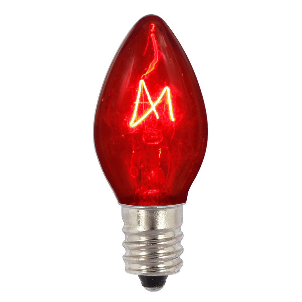 Vickerman C7 Transparent Red Twinkle Replacement Bulb 5 watts 120 Volt package of 25