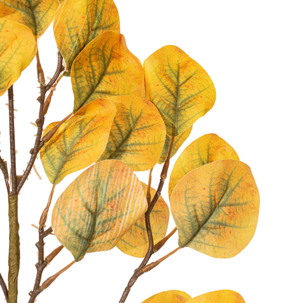 Vickerman 32" Yellow Green Artificial Silver Dollar Eucalyptus Leaf Spray 3 per bag.