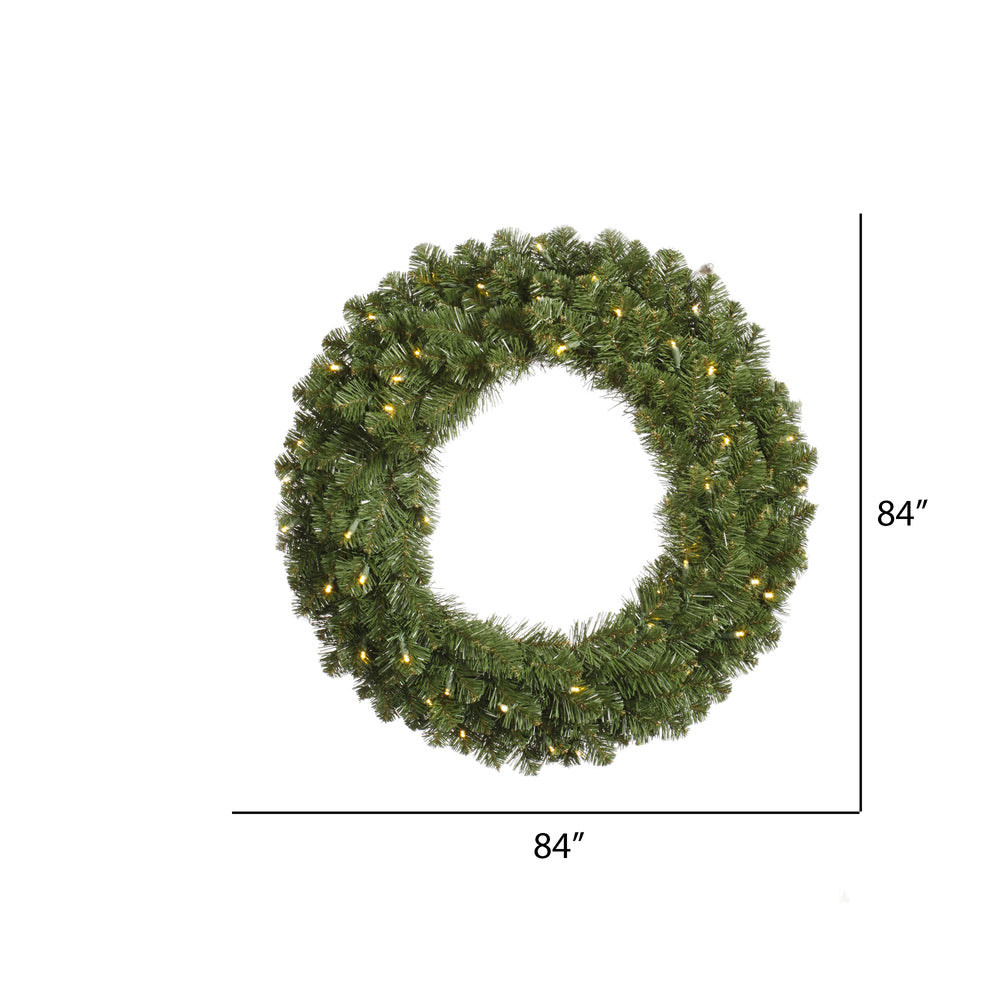 Vickerman 84" Grand Teton Artificial Christmas Wreath Clear Dura-lit Incandescent Mini Lights