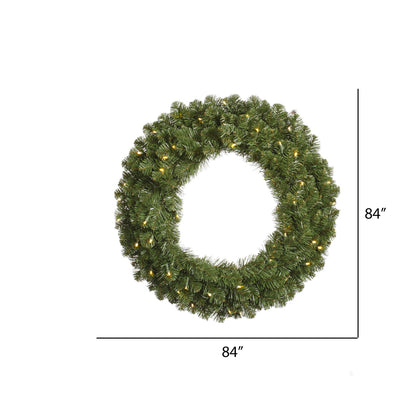 Vickerman 84" Grand Teton Artificial Christmas Wreath Clear Dura-lit Incandescent Mini Lights
