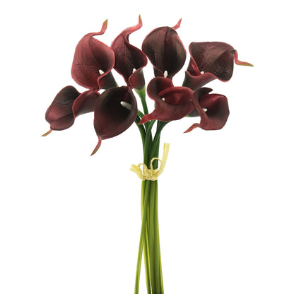 Vickerman 14'' Artificial Burgundy Calla Lily Bundle