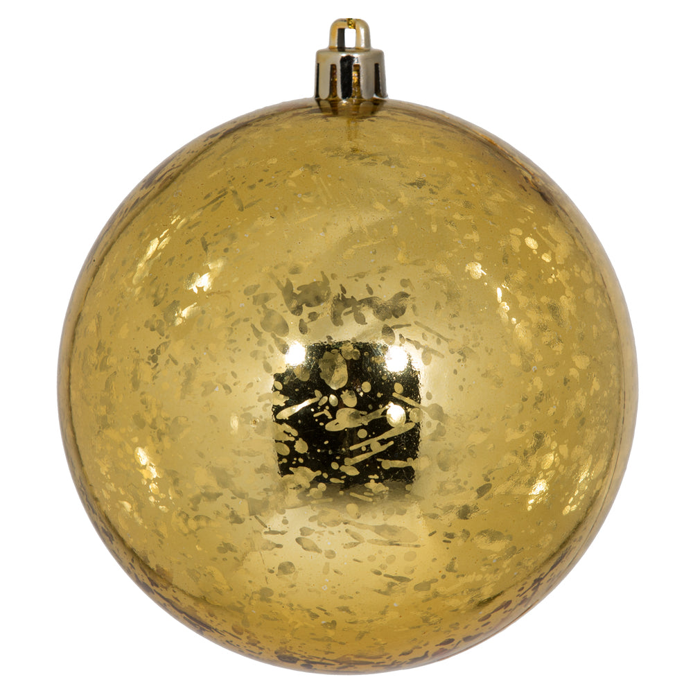 Vickerman 4" Honey Gold Shiny Mercury Ball Ornament 6 per Bag.