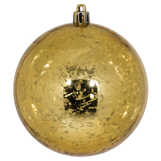 Vickerman 4" Honey Gold Shiny Mercury Ball Ornament 6 per Bag.