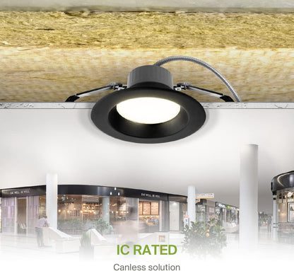ASD Lighting LED Commercial Downlight 6inch 10/15/22W 120-277V 0-10V Dimmable 2700/3000/3500/4000/5000K Black UL ES