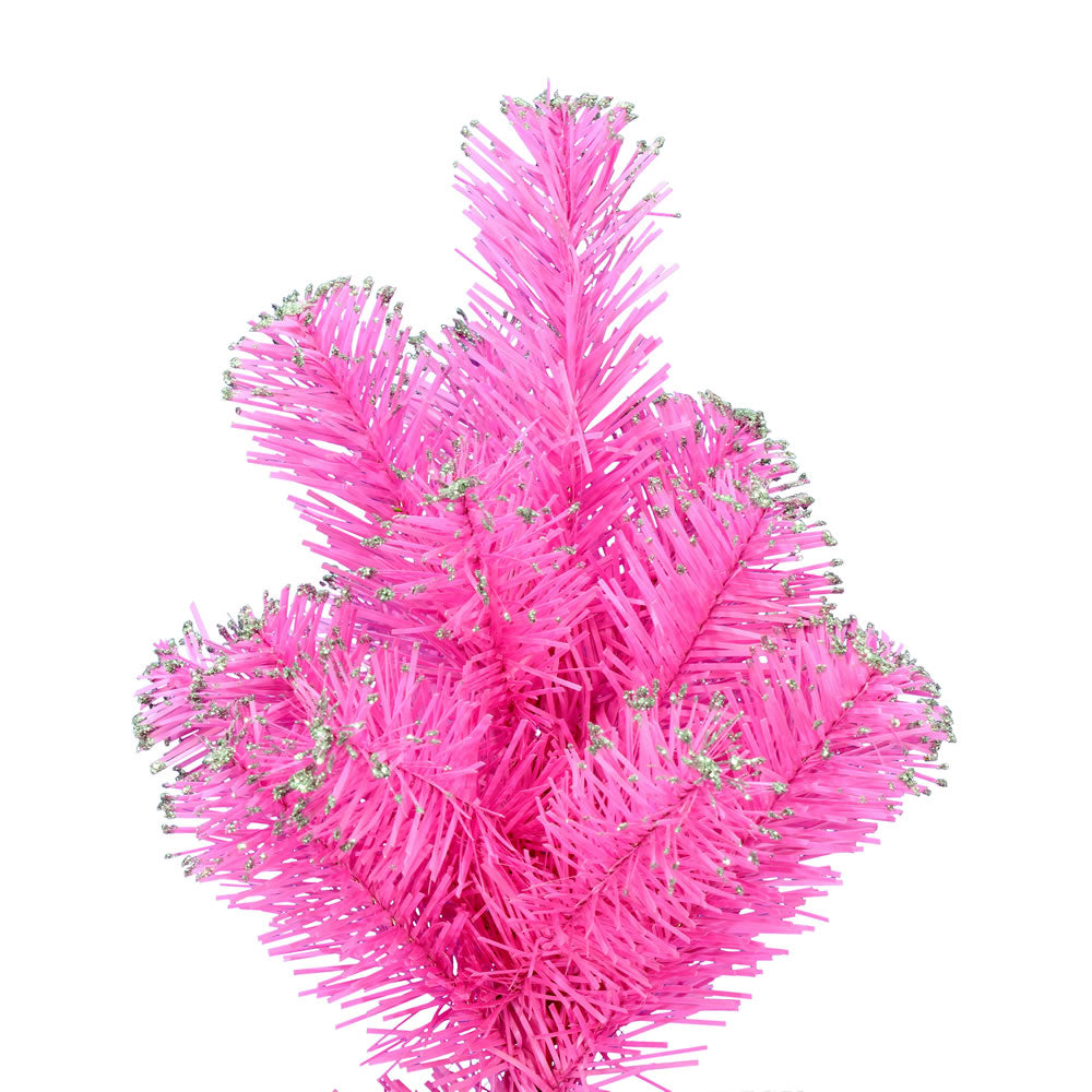 Vickerman 2' x 16" Pink Tinsel Artificial Christmas Tree Unlit