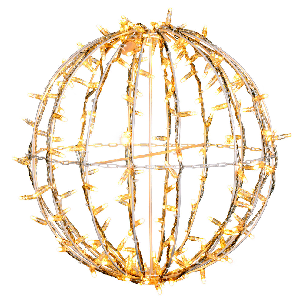 Vickerman 180Lt x 20" Fold Flat Warm White LED Twinkle Jumbo Hanging Sphere.