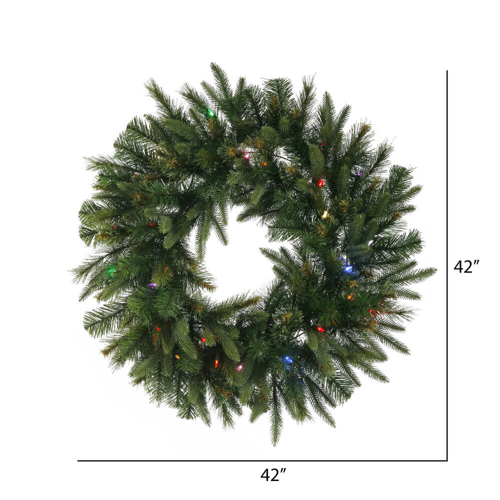 Vickerman 36" Cashmere Artificial Christmas Wreath Multi-Colored Dura-lit LED Lights
