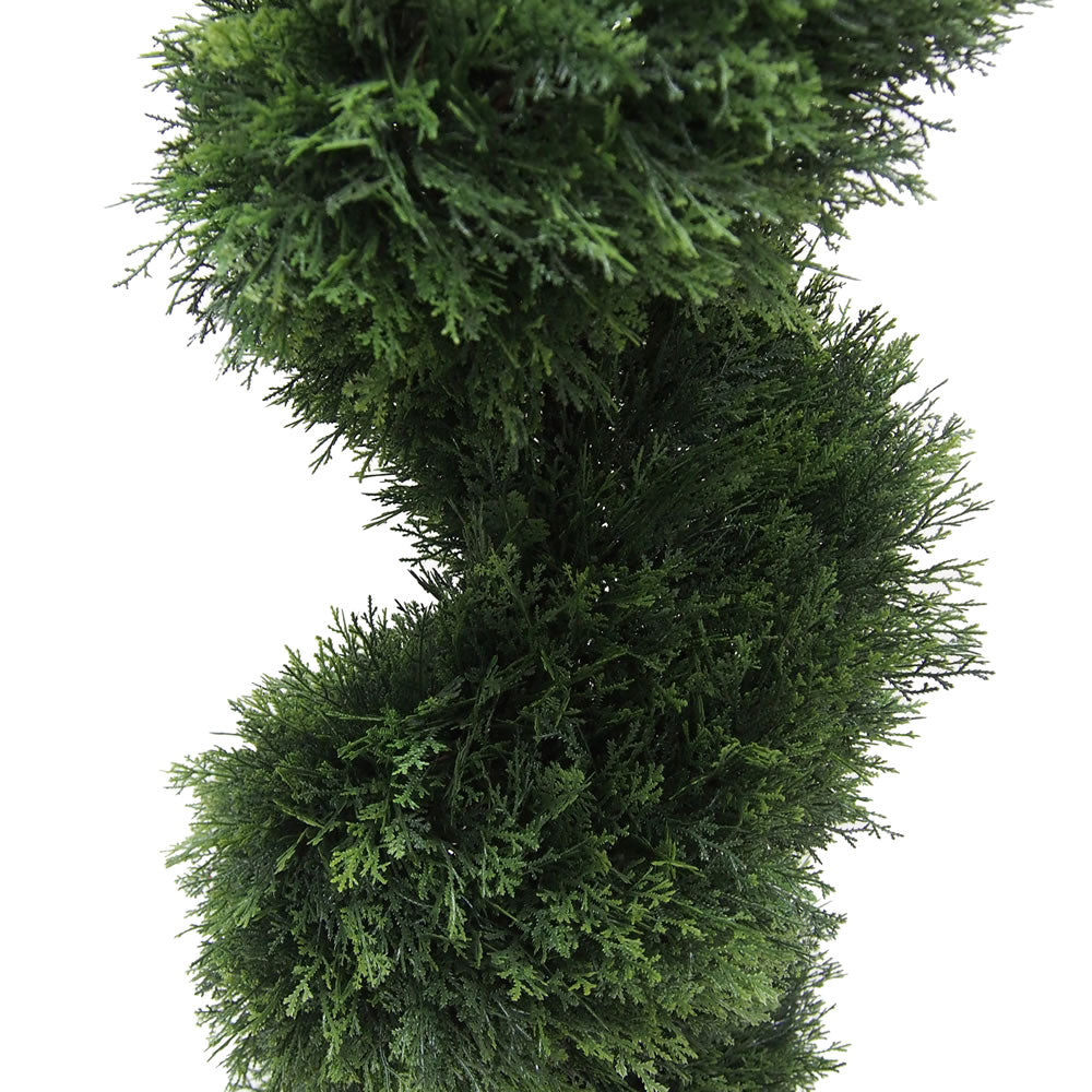 Vickerman 6' Artificial Potted Green Cedar Spiral Tree.