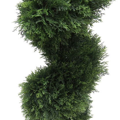 Vickerman 6' Artificial Potted Green Cedar Spiral Tree.