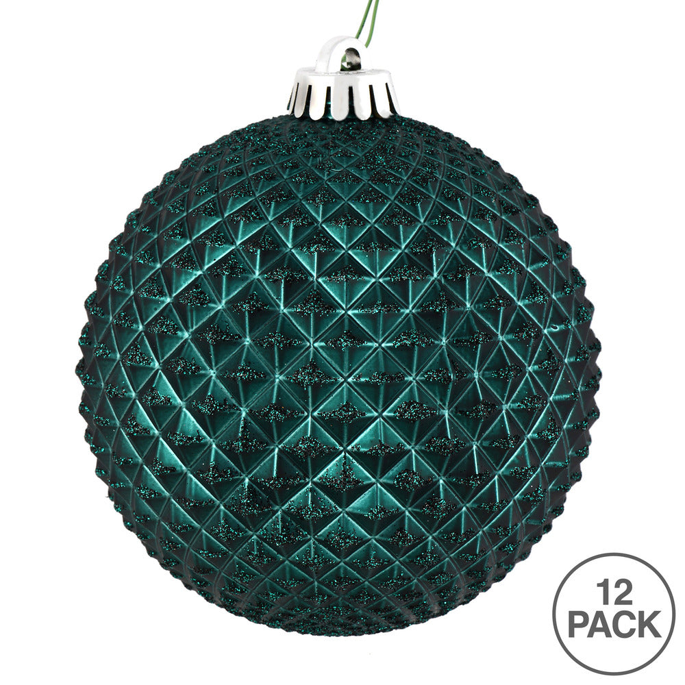 Vickerman 2.75" Sea Blue Durian Glitter Ball Ornament 12 per Bag