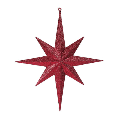 Vickerman 15.75" Burgundy Iridescent Glitter Bethlehem Star Christmas Ornament