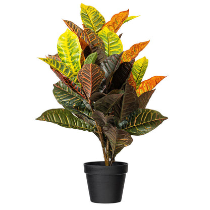 Vickerman 30" Artificial Croton Real Touch Potted Plant.