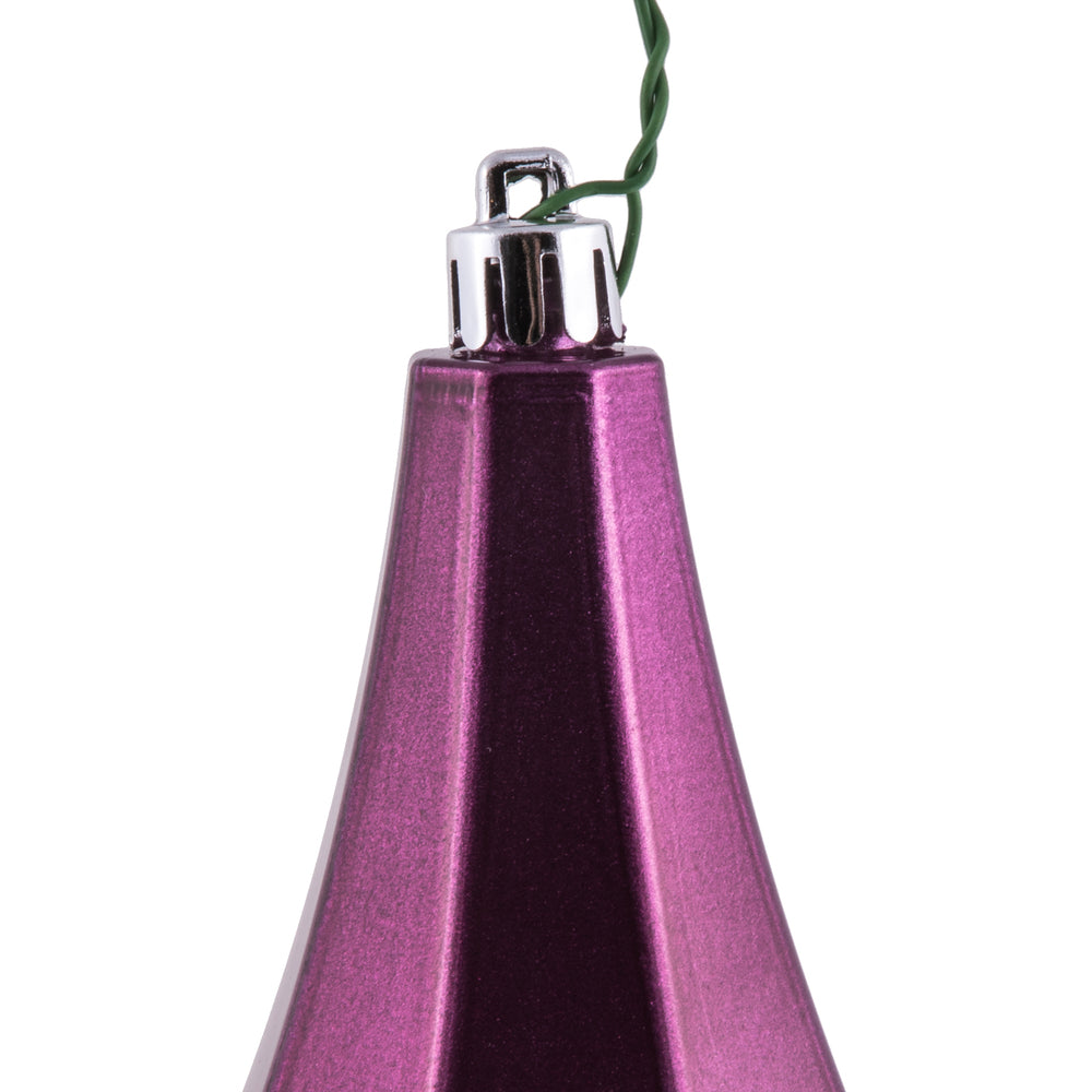 Vickerman 8" Plum Candy Finish Diamond Finial Ornament Pack of 2